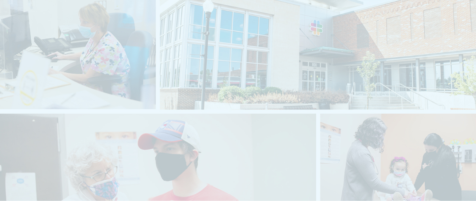 a collage of patients and doctors at community access network